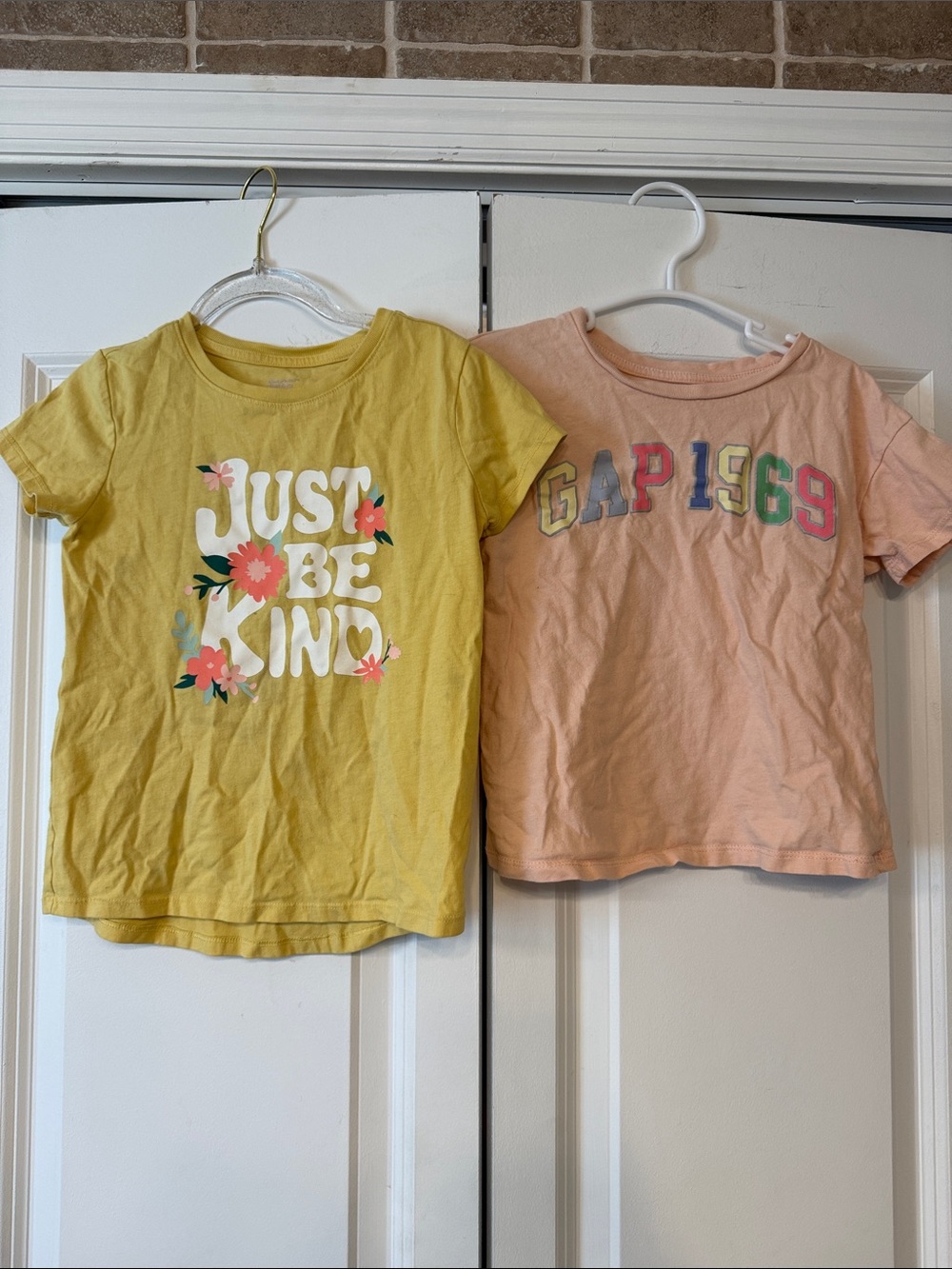 GAP Pink Logo Kids T-Shirt and Yellow Members Mark Girls Shirt